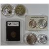 Image 1 : TWO PIECE MAC ARTHUR SILVER COIN SET, 1 PESO & 50 CENTAVOS, GEM-65,