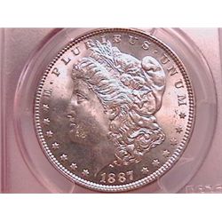 1887 Morgan Dollar Ch MS64 PCGS