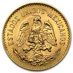 Gold Mexican 5 Pesos BU