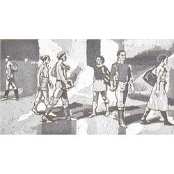 Isabel Bishop STUDENTS OUTDOORS 1977 Signed LE Etching