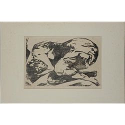 Betty Snyder Original Woodcut Print -Reclining Nude