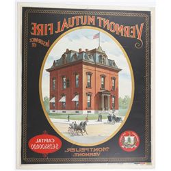 Vintage Vermont Mutual Fire Insurance Ad Art Poster