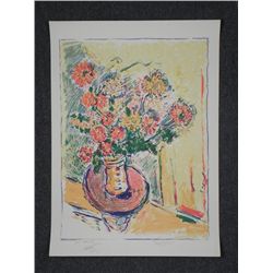 Wayne Ensrud Signed Proof Print Flowers on Table