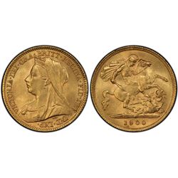 1900 Perth Mint QV Half Sovereign - PCGS MS 63