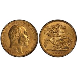 1909 Perth Mint KEVII Half Sovereign - PCGS MS 62