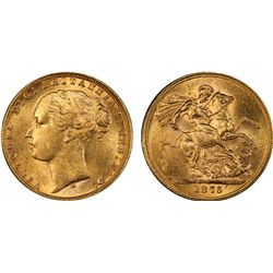 1876 Melbourne Mint QV Sovereign - PCGS MS 62