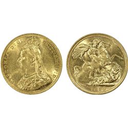 1889 Sydney Mint QV Sovereign - PCGS MS 61