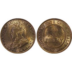 1912-H Australian KGV Half Penny - PCGS MS 65 RB