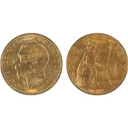 1914 Australian KGV Penny - PCGS MS 62 BN