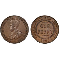 1930 Australian KGV Penny - PCGS VF 35