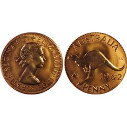 1962 Australian QEII Penny - PCGS PR 66 RD