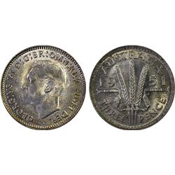 1951 Australian KGVI Threepence - PCGS MS 66