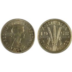 1958 Australian QEII Threepence PCGS PR 66