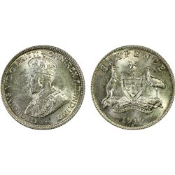 1916-M Australian KGV Sixpence PCGS MS 63