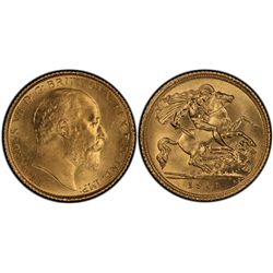 1908 Sydney Mint QV Half Sovereign - PCGS MS 65