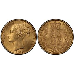 1875 Sydney Mint QV Sovereign - PCGS MS 63+