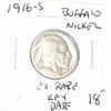 Image 1 : 1916-S *EXTREMELY RARE KEY DATE* BUFFALO NICKEL RED BOOK VALUE $18.00+ *NICE EARLY VERY GOOD GRADE*!