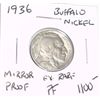 Image 1 : 1936 *EXTREMELY RARE MIRROR PROOF* BUFFALO NICKEL RED BOOK VALUE $1100.00+ *NICE EARLY MIRROR PROOF