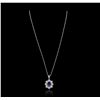 Image 5 : 18KT White Gold 3.29ct Tanzanite and Diamond Pendant With Chain