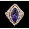 Image 4 : 14KT Rose Gold 2.87ct Tanzanite and Diamond Ring