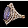 Image 5 : 14KT Rose Gold 2.87ct Tanzanite and Diamond Ring