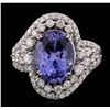 Image 5 : 14KT White Gold 5.08ct Tanzanite and Diamond Ring