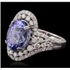 Image 6 : 14KT White Gold 5.08ct Tanzanite and Diamond Ring