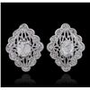 Image 4 : 14KT White Gold 1.34ctw Diamond Earrings