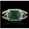 Image 4 : 14KT White Gold 2.50ct Emerald and Diamond Ring