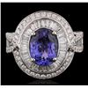 Image 4 : 18KT White Gold 2.45ct Tanzanite and Diamond Ring