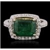 Image 4 : 14KT White Gold 3.93ct Emerald and Diamond Ring