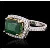 Image 5 : 14KT White Gold 3.93ct Emerald and Diamond Ring