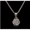 Image 4 : 14KT White Gold 0.53ctw Diamond Pendant