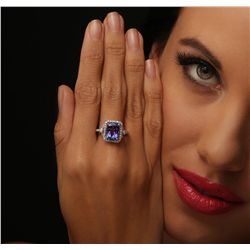 14KT White Gold 3.24ct Tanzanite and Diamond Ring