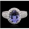 Image 4 : 14KT White Gold 2.84ct Tanzanite and Diamond Ring