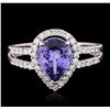 Image 5 : 14KT White Gold 1.73ct Tanzanite and Diamond Ring