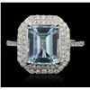 Image 4 : 14KT White Gold 4.24ct Topaz and Diamond Ring