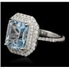 Image 5 : 14KT White Gold 4.24ct Topaz and Diamond Ring