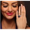 Image 1 : 14KT White Gold 4.79ct Sapphire and Diamond Ring