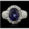 Image 3 : 14KT White Gold 4.79ct Sapphire and Diamond Ring