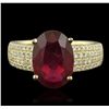 Image 4 : 14KT Yellow Gold 5.74ct Ruby and Diamond Ring