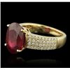 Image 5 : 14KT Yellow Gold 5.74ct Ruby and Diamond Ring