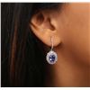 Image 1 : 14KT White Gold 3.40ctw Tanzanite and Diamond Earrings