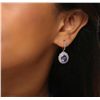 Image 2 : 14KT White Gold 3.40ctw Tanzanite and Diamond Earrings