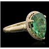 Image 5 : 14KT Yellow Gold 2.68ct Emerald and Diamond Ring