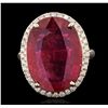 Image 4 : 14KT Yellow Gold 9.31ct Ruby and Diamond Ring