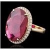 Image 5 : 14KT Yellow Gold 9.31ct Ruby and Diamond Ring