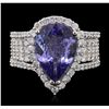 Image 5 : 14KT White Gold 4.81ct Tanzanite and Diamond Ring