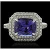 Image 3 : 14KT White Gold 4.40ct Tanzanite and Diamond Ring