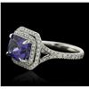 Image 4 : 14KT White Gold 4.40ct Tanzanite and Diamond Ring
